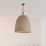 1_Hudson Valley Becki Owens Reina 21" Gold and Natural Rattan Pendant