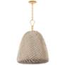 5_Hudson Valley Becki Owens Reina 21" Gold and Natural Rattan Pendant more views