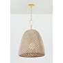 6_Hudson Valley Becki Owens Reina 21" Gold and Natural Rattan Pendant more views