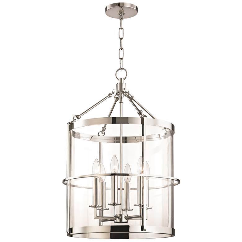 Image 2 Hudson Valley Becki Owens Ren 17 1/2" Polished Nickel 6-Light Pendant
