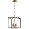 Hudson Valley Becki Owens Richie 13" Brass and Black Square Pendant
