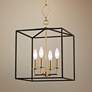 1_Hudson Valley Becki Owens Richie 13" Brass and Black Square Pendant