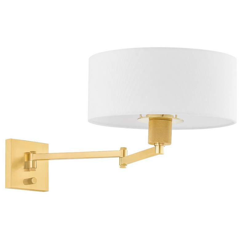 Image 1 Hudson Valley Becki Owens Sammy 11" High Aged Brass Wall Light