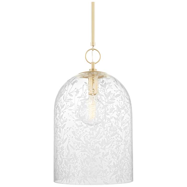 Image 1 Hudson Valley Belleville 14" Wide Aged Brass Pendant Light