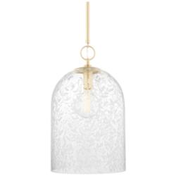 Hudson Valley Belleville 14" Wide Aged Brass Pendant Light