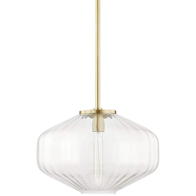 Image 2 Hudson Valley Bennett 18" Wide Aged Brass Pendant Light