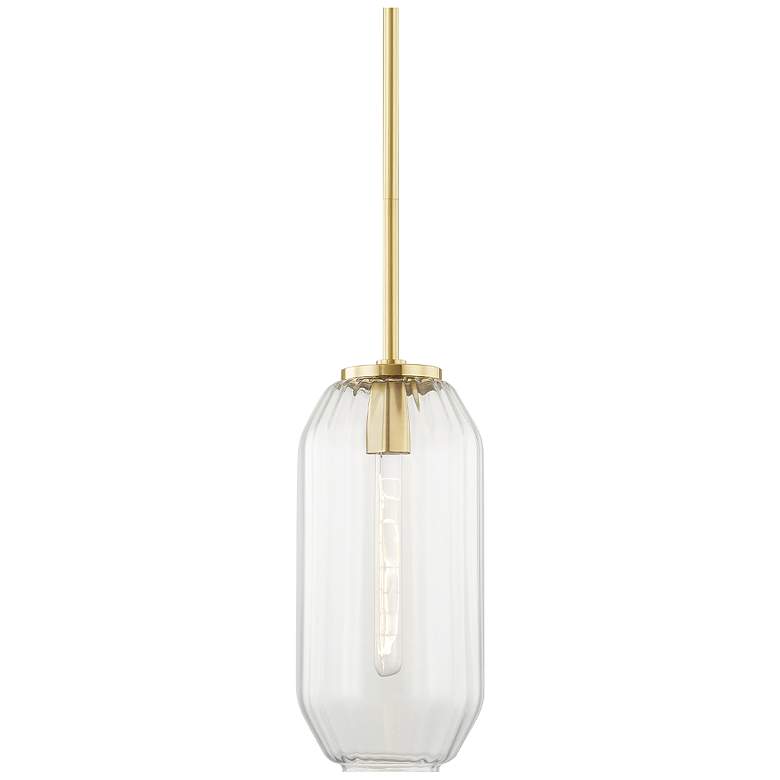Image 1 Hudson Valley Bennett 7.5" Wide Aged Brass 1 Light B Pendant