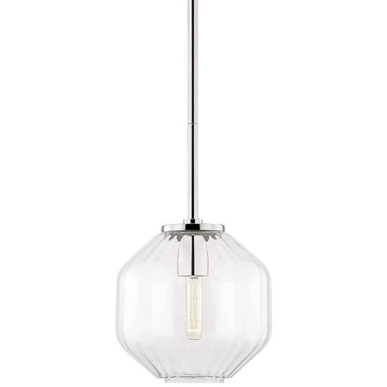 Image 1 Hudson Valley Bennett 9" Wide Polished Nickel Mini Pendant