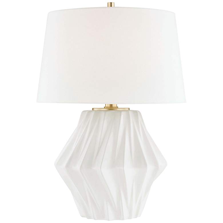 Image 1 Hudson Valley Bertram Glossy White Porcelain Table Lamp