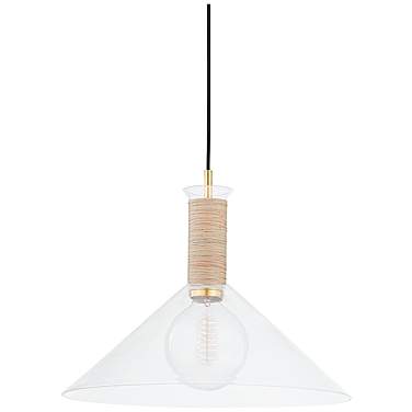 Hudson Valley Besa 16" Wide Modern Brass and Clear Glass Cone Pendant