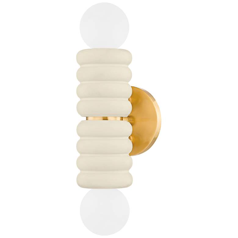 Image 2 Hudson Valley Bibi 14" High Brass and Ceramic Modern Wall Sconce more views