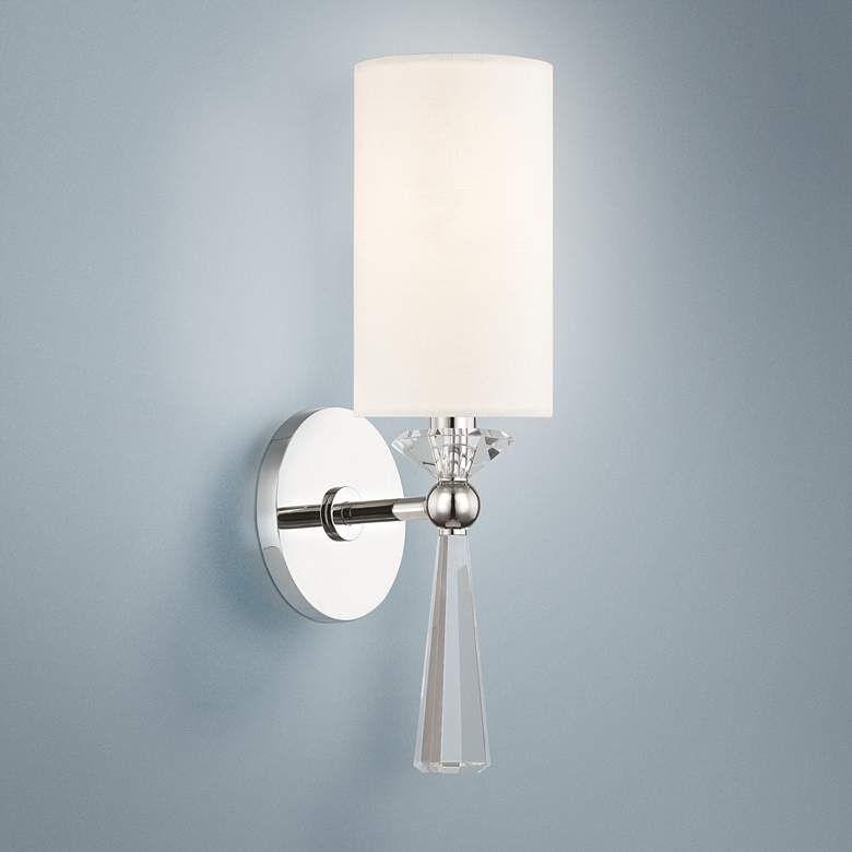 Image 1 Hudson Valley Birch 14 3/4" High Polished Nickel Wall Sconce