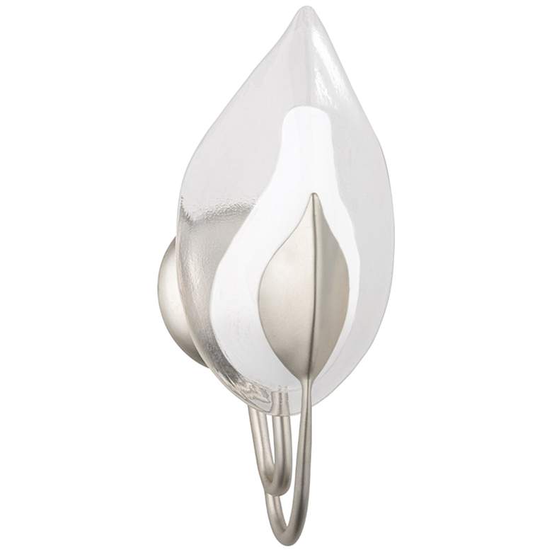 Image 1 Hudson Valley Blossom 16" High Silver Leaf Wall Sconce