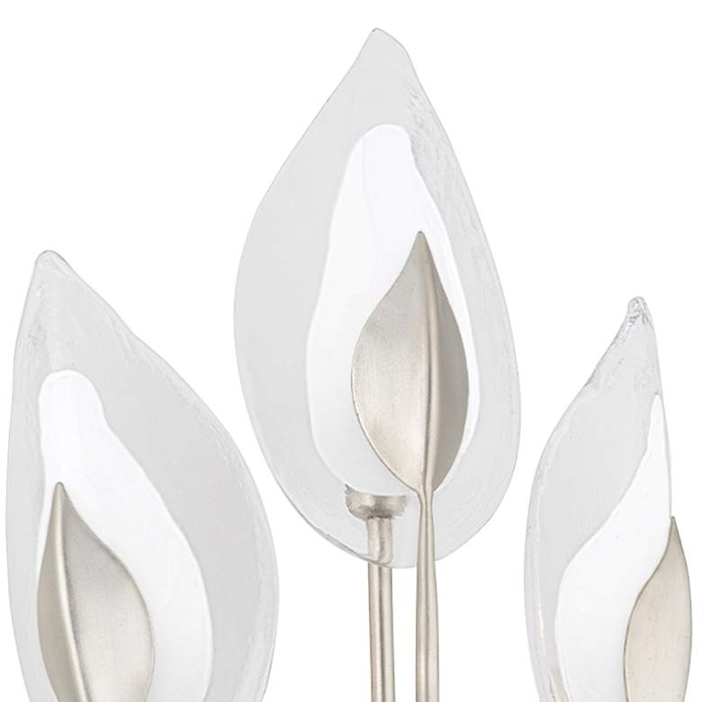 Image 2 Hudson Valley Blossom 26 1/2"H Silver Leaf 3-Light Sconce more views
