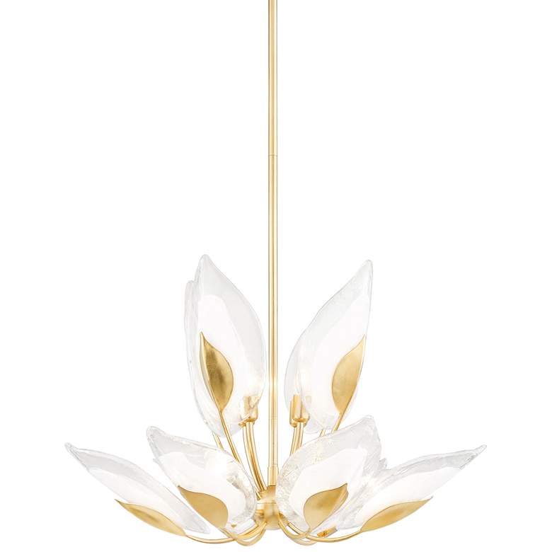 Image 2 Hudson Valley Blossom 29" Wide Gold Leaf 10-Light Modern Chandelier