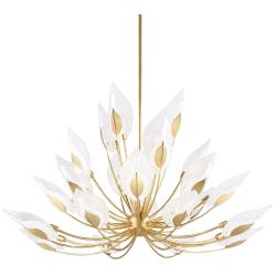 Hudson Valley Blossom 55" Wide Gold Leaf Chandelier