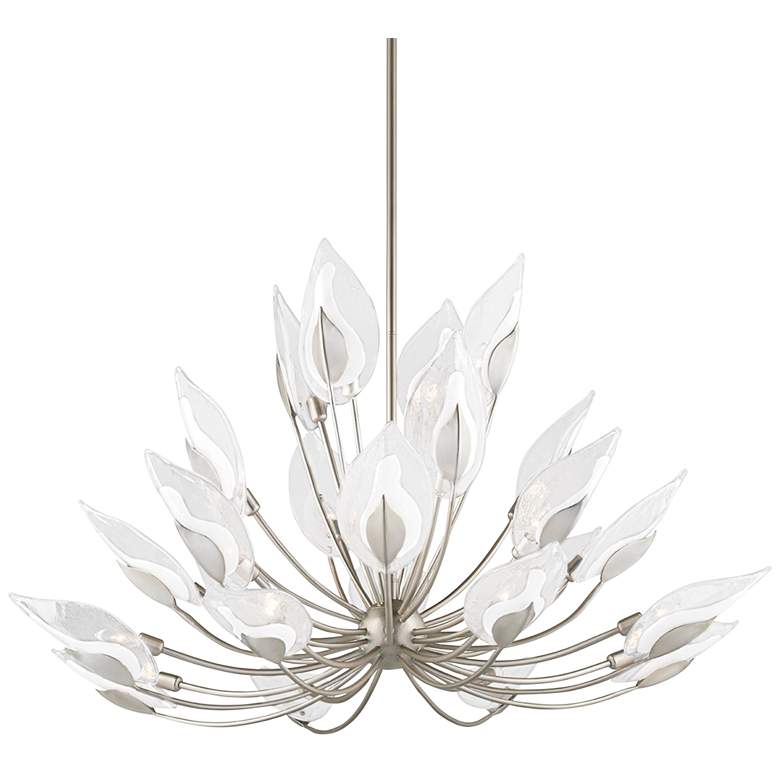 Image 2 Hudson Valley Blossom 55 inch Wide Silver Leaf Chandelier