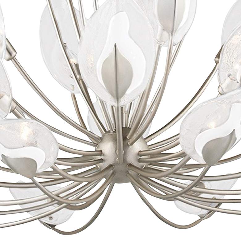 Image 4 Hudson Valley Blossom 55 inch Wide Silver Leaf Chandelier more views