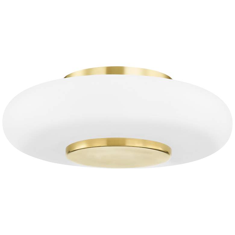 Image 1 Hudson Valley Blyford 9.5" Wide Aged Brass 1 Light LED Flush Mount