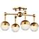 Hudson Valley Boca 15 3/4" Wide Aged Brass 4-LED Ceiling Light