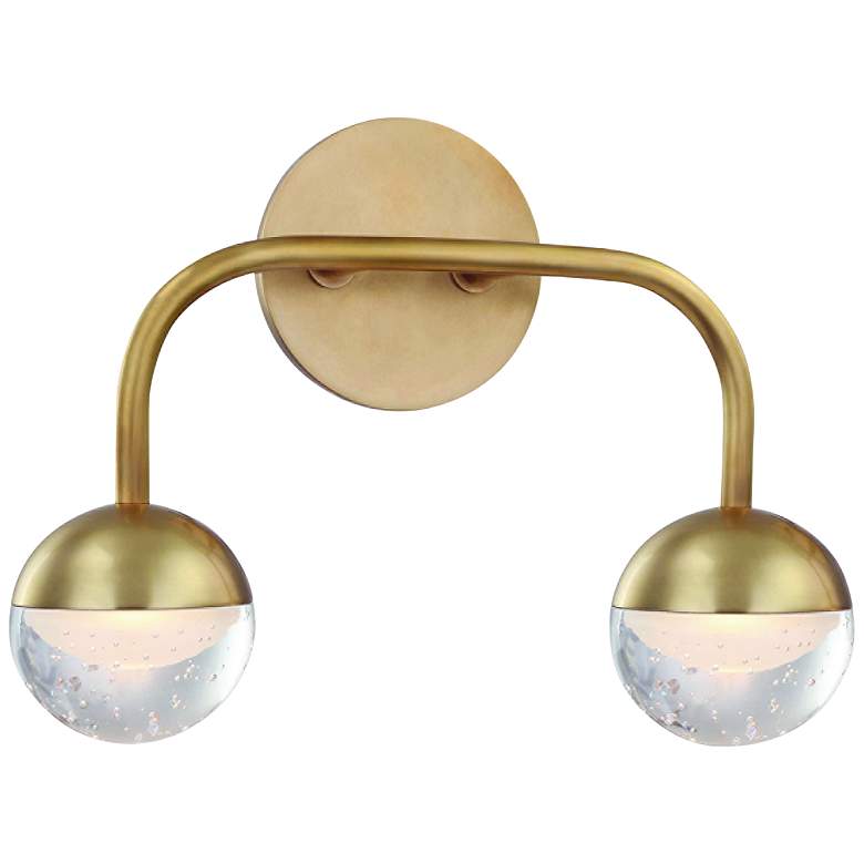 Image 1 Hudson Valley Boca 9 1/2" High Aged Brass 2-LED Wall Sconce