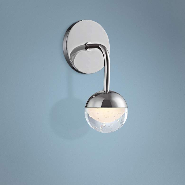 Image 1 Hudson Valley Boca 9 1/2"H Polished Chrome LED Wall Sconce