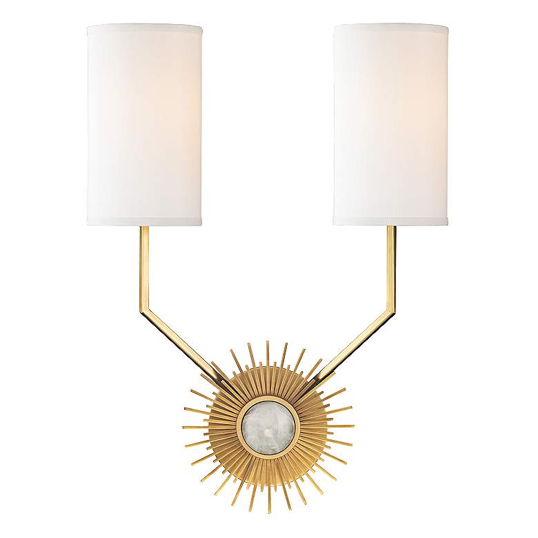 Image 1 Hudson Valley Borland 18" High Aged Brass Wall Sconce