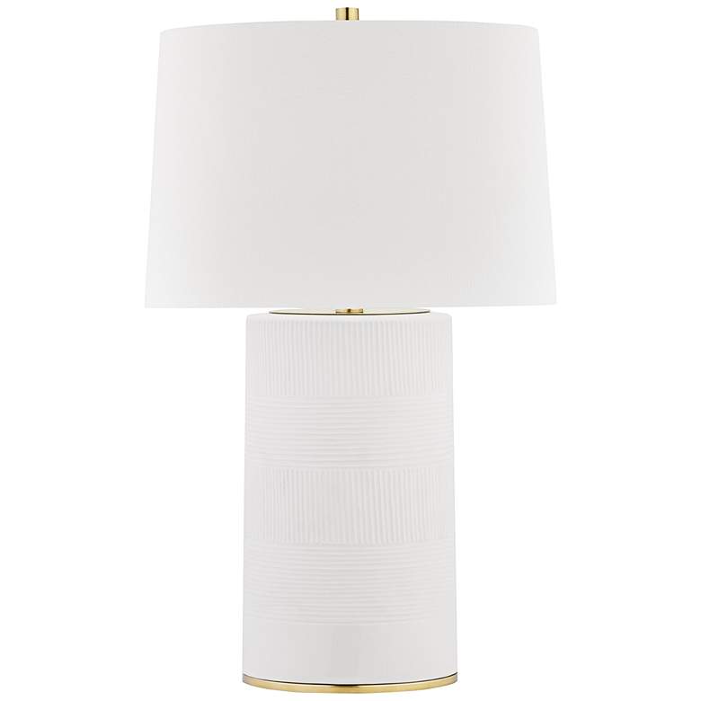 Image 1 Hudson Valley Borneo White Ceramic Table Lamp