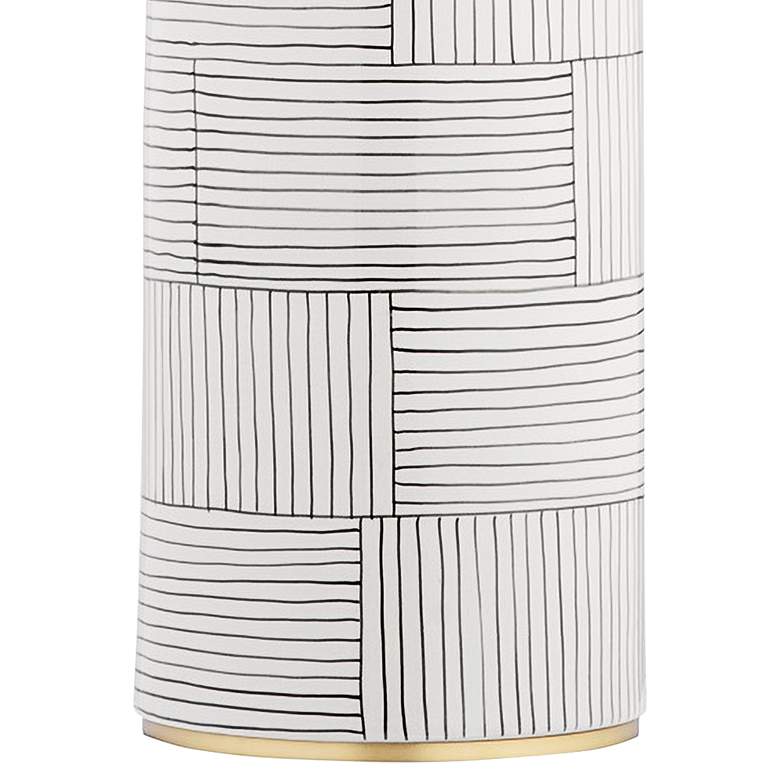 Image 3 Hudson Valley Borneo White Stripes Ceramic Table Lamp more views