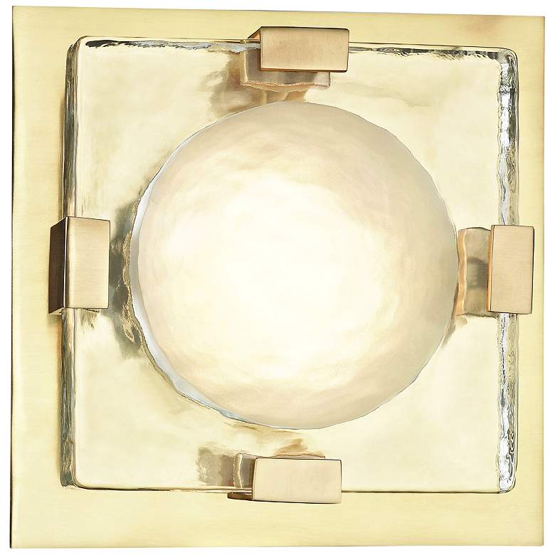 Image 1 Hudson Valley Bourne 10 3/4" High Aged Brass LED Wall Sconce