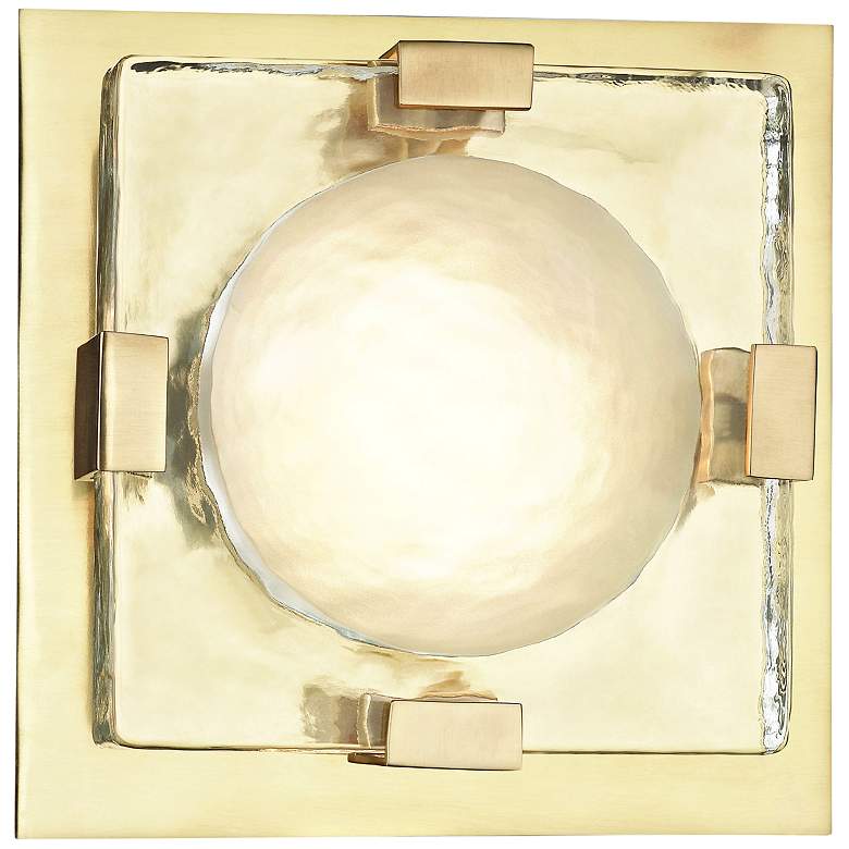 Image 1 Hudson Valley Bourne 10 3/4" High Aged Brass LED Wall Sconce