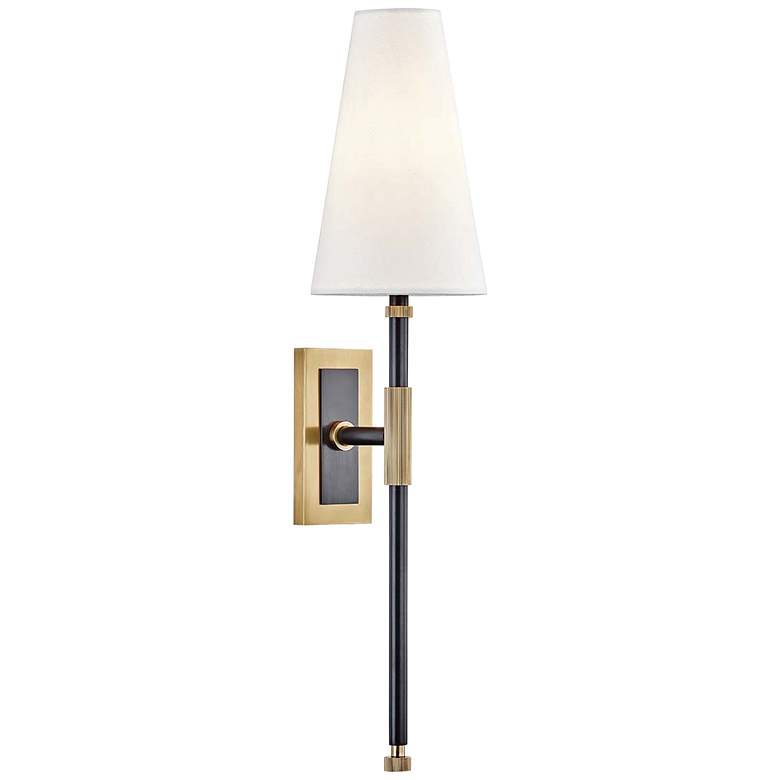 Image 1 Hudson Valley Bowery 21 1/2"H Aged Old Bronze Wall Sconce