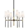 Hudson Valley Bowery 28"W Aged Old Bronze 6-Light Chandelier