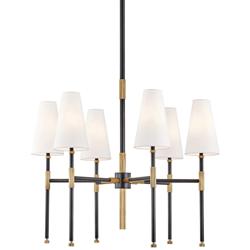 Hudson Valley Bowery 28"W Aged Old Bronze 6-Light Chandelier