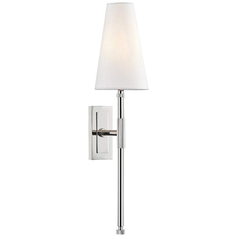 Image 1 Hudson Valley Bowery 5 inch Wide Polished Nickel 1 Light Wall Sconce