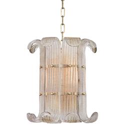 Hudson Valley Brasher 14 1/2"W 4-Light Aged Brass Chandelier