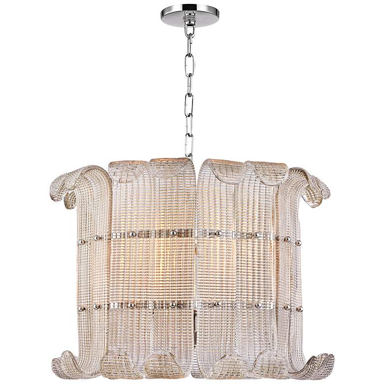 Image 1 Hudson Valley Brasher 22 3/4"W Polished Nickel Chandelier