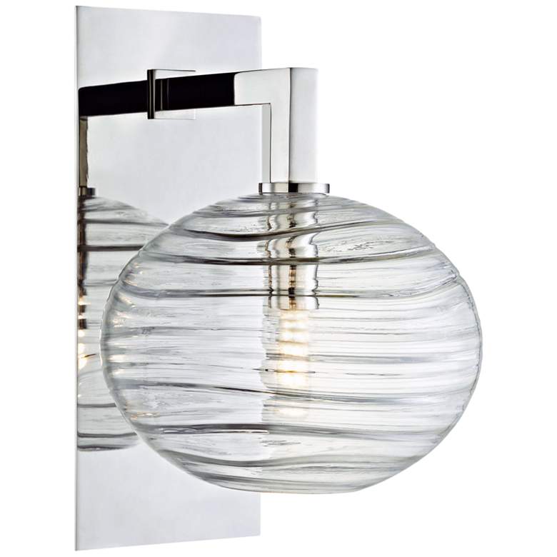 Image 1 Hudson Valley Breton 12 3/4 inch High Nickel LED Wall Sconce