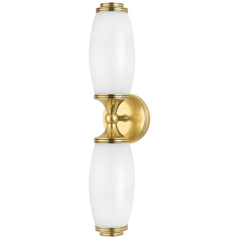 Image 1 Hudson Valley Brooke 19 1/2"H Aged Brass 2-Light Wall Sconce