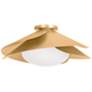 Thumbnail4 of Hudson Valley Brookhaven 15.25" Wide Vintage Gold Leaf Ceiling Light more views