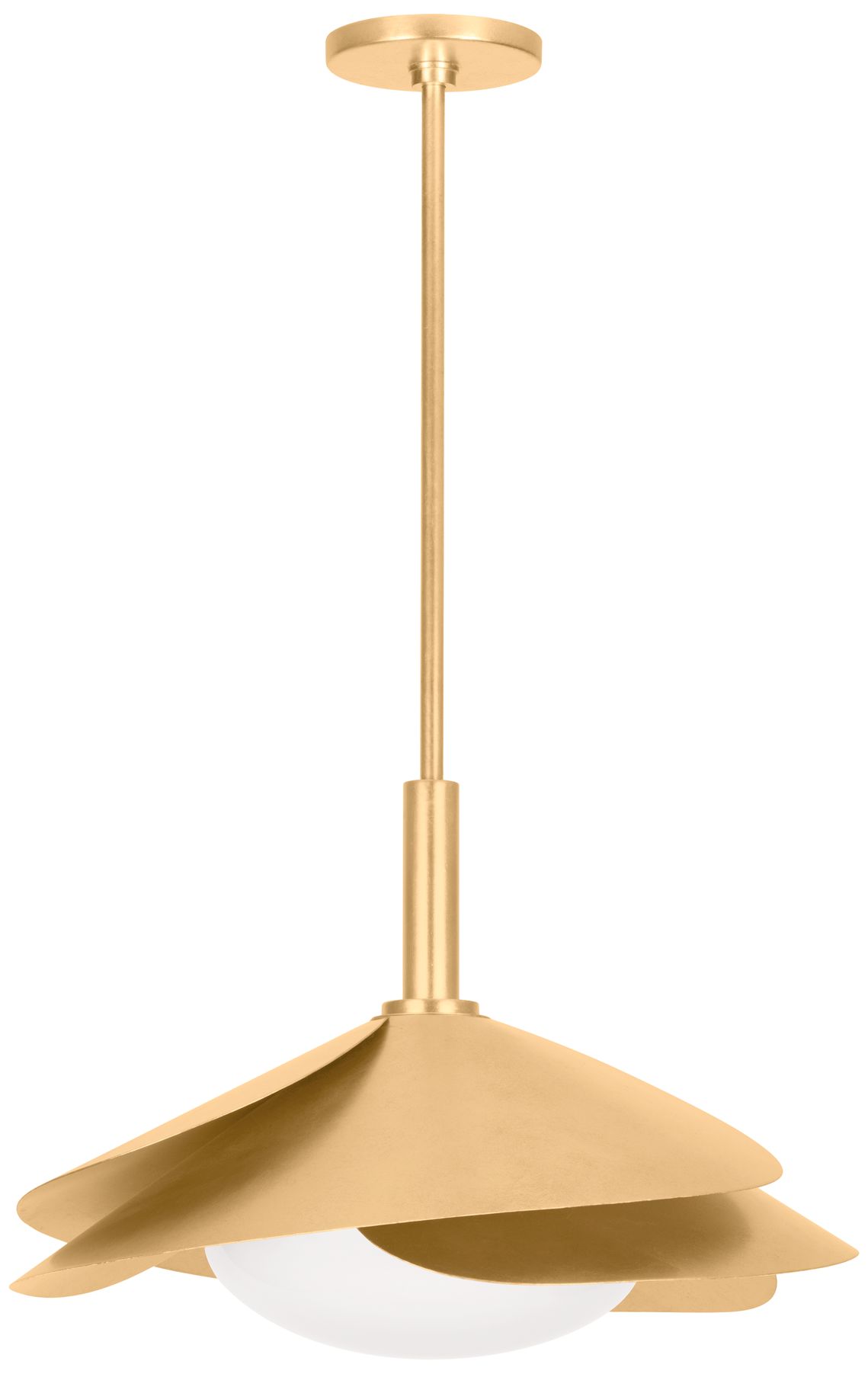 Image 2 Hudson Valley Brookhaven 22" Wide Vintage Gold Leaf 1 Light Pendant more views