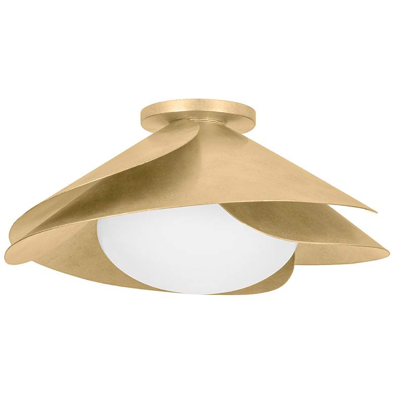 Image 1 Hudson Valley Brookhaven 22" Wide Vintage Gold Leaf Ceiling Light