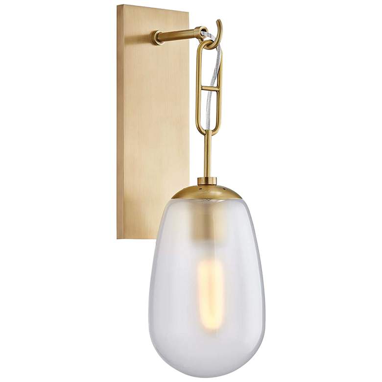 Image 1 Hudson Valley Bruckner 19 1/4" High Aged Brass Wall Sconce