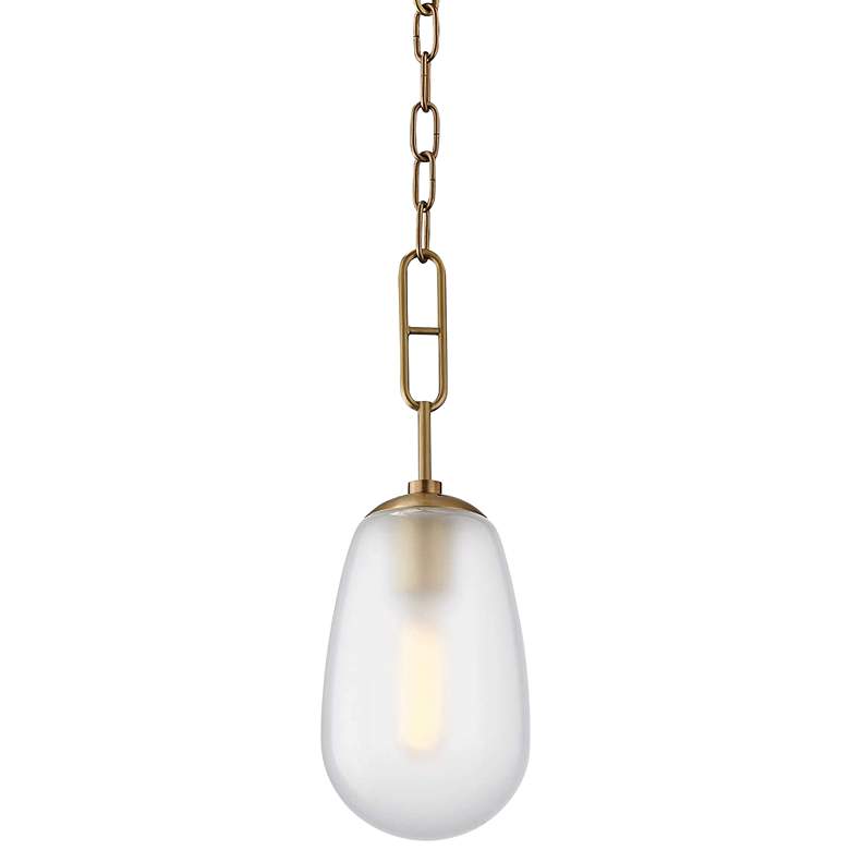 Image 2 Hudson Valley Bruckner 6" Wide Aged Brass Mini Pendant