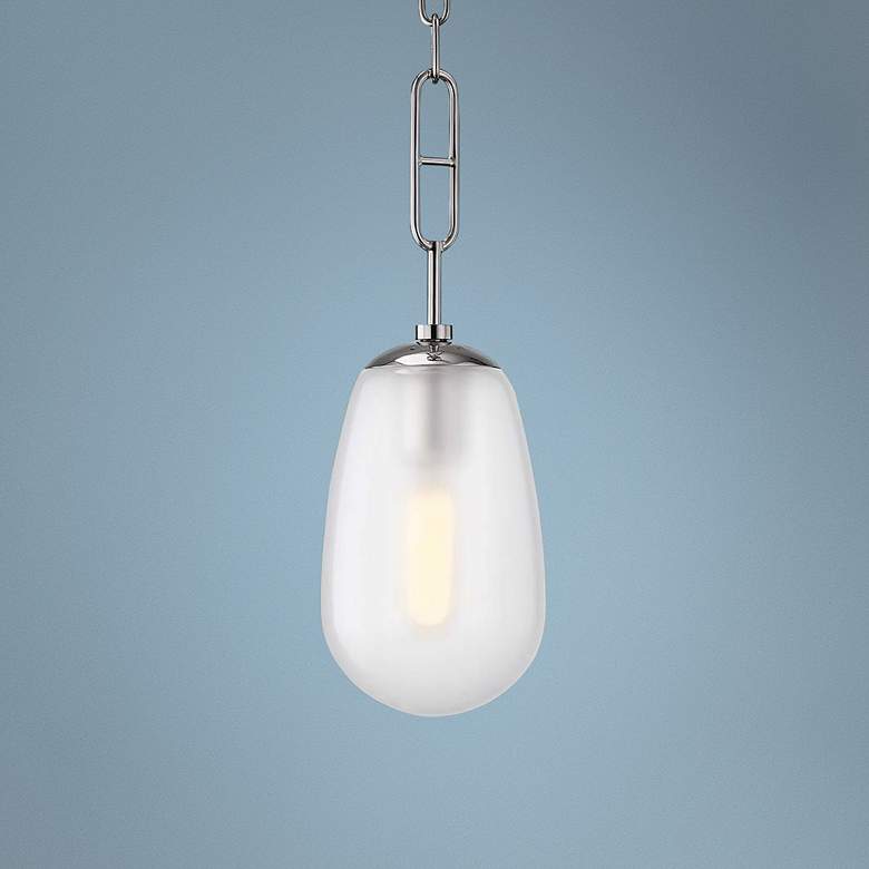Image 1 Hudson Valley Bruckner 6" Wide Polished Nickel Mini Pendant