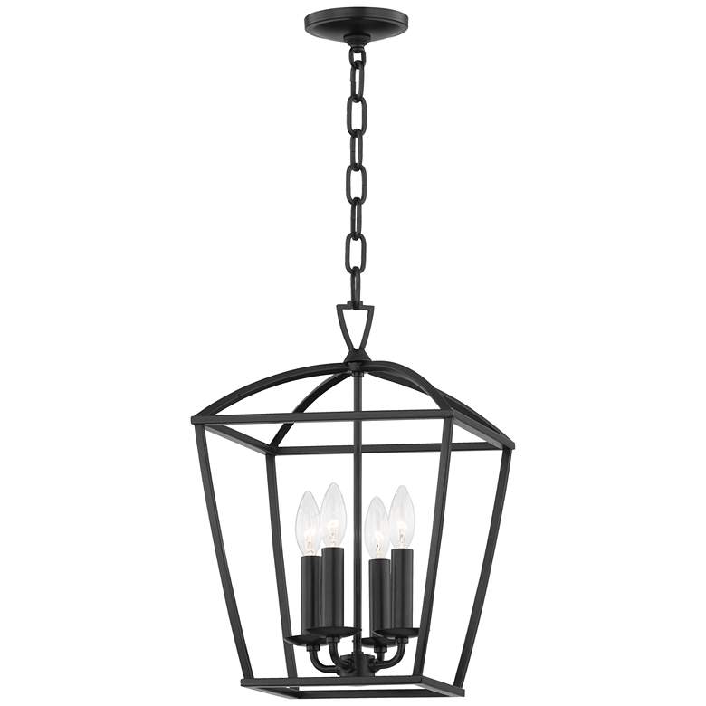 Image 1 Hudson Valley Bryant 12" Wide Open Frame 4-Light Aged Iron Pendant