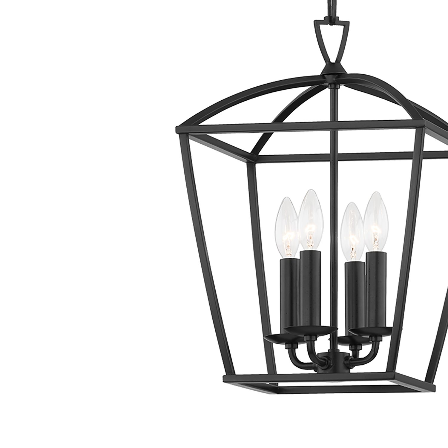 Image 2 Hudson Valley Bryant 12" Wide Open Frame 4-Light Aged Iron Pendant more views