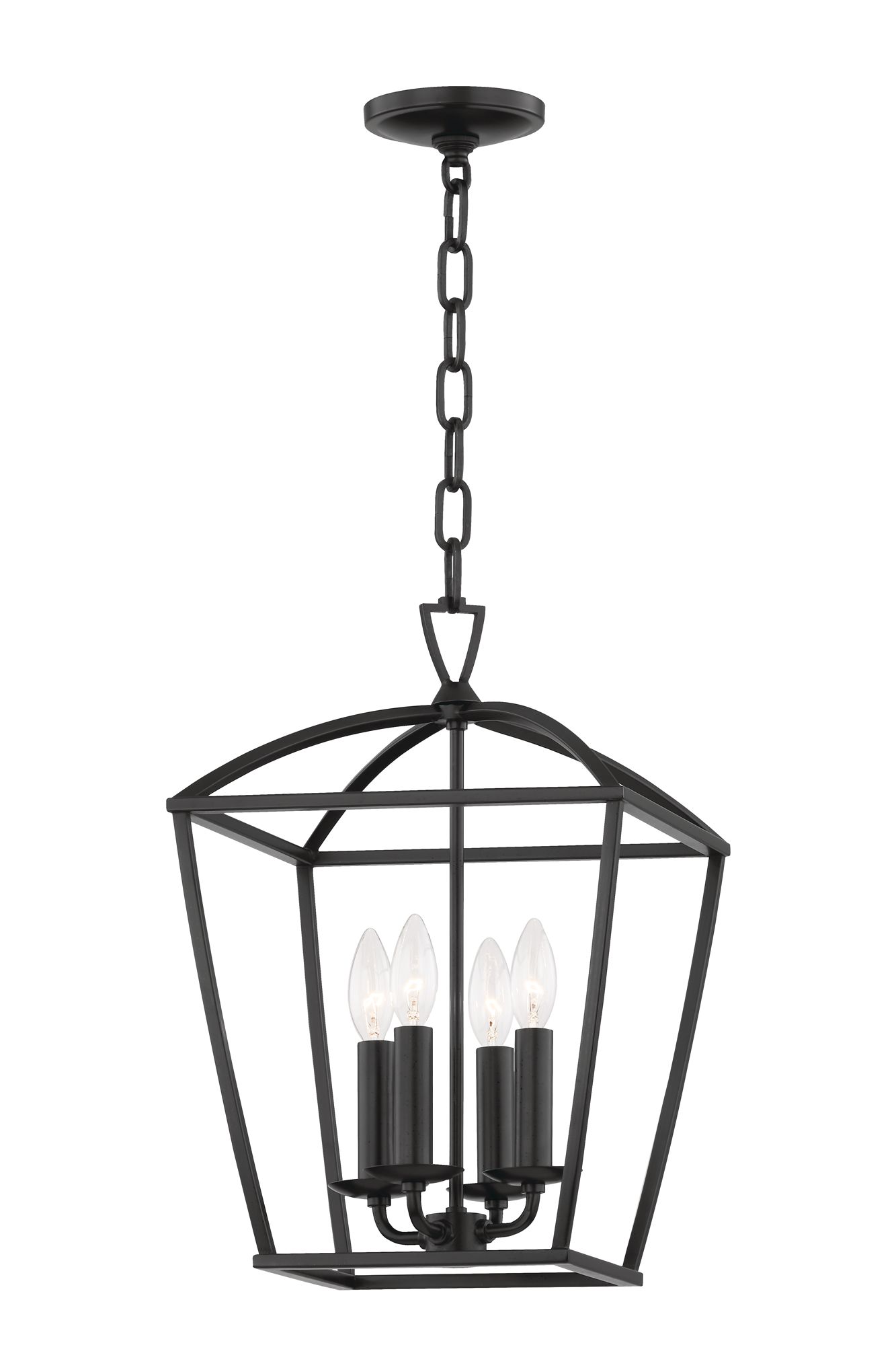 Image 3 Hudson Valley Bryant 12" Wide Open Frame 4-Light Aged Iron Pendant more views