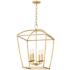 Hudson Valley Bryant 17" Wide 4-Light Gold Leaf Pendant Chandelier