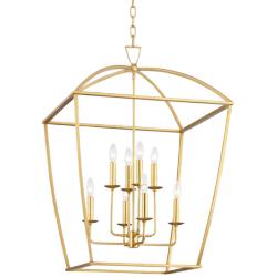 Hudson Valley Bryant 24" Wide Gold Leaf 8-Light Pendant